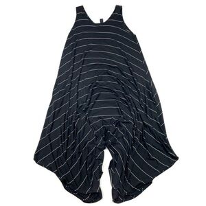 NoBlu Art To Wear Drape Tank Dress Black Stripes Lagenlook
